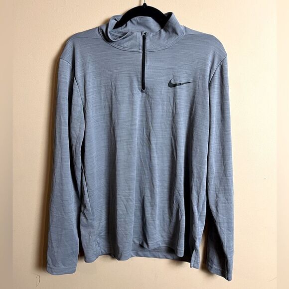 Nike Dri-Fit Men’s Unisex Gray Quarter Zip Long Sleeve Pullover Size Medium - Picture 1 of 5
